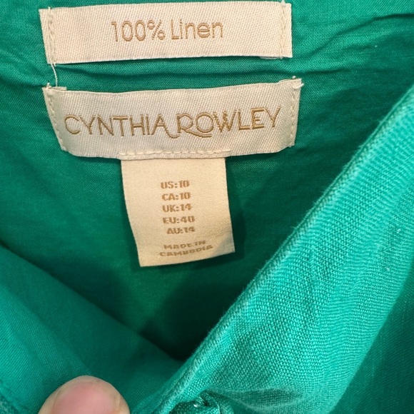 Cynthia Rowley 100% Linen Sundress w/pockets Size 10 - Picture 4 of 6